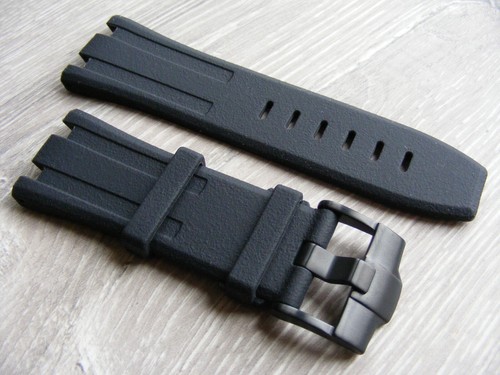 30mm black rubber - rubber, watch