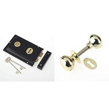 Yale P-334-BL Rim Sashlock, Suitable for Internal Doors, Sheds and Gates, Black