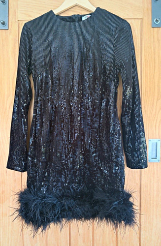 Shein black sequin feather - shein,