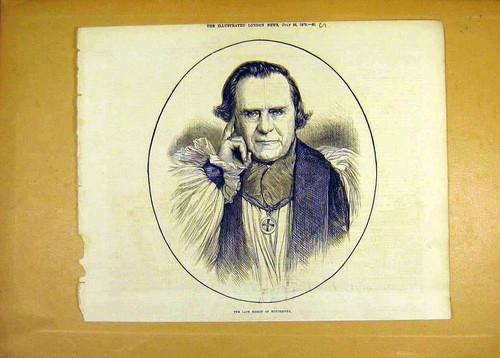 Original old antique print - old,