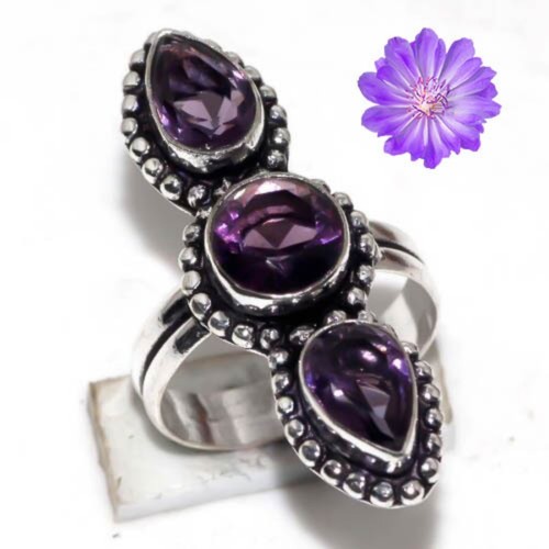 Amethyst gemstone 925 - amethyst, sterling