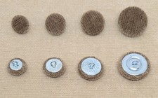 Brown Chenille Velvet Loop Back Upholstery Buttons 15mm, 19mm, 23mm or 28mm
