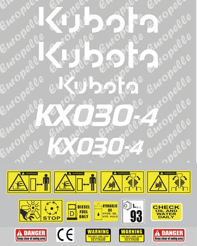 Decal sticker set kubota - sticker, set.