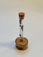 Test Tube Flower Vase with Stand and Dried Lavender Flowers Inside the Tube! 