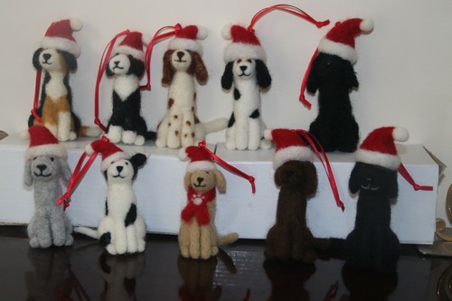 Needle felted collie - needle,