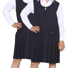 Girls Pinafore Dress Front Zip