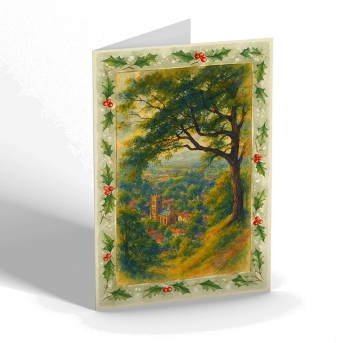 Xmas notelet malvern from - xmas,