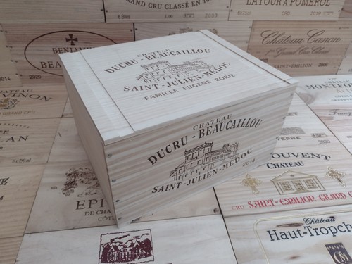 Wooden wine box crate - wooden, lid