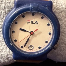 vintage Fila watch with a blue plastic case