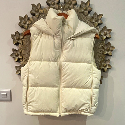 Zara white puffer gilet - white,