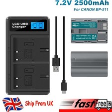 2x BP-511 Battery &LCD Dual