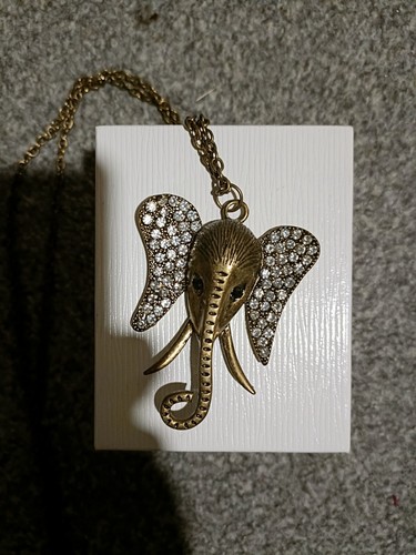 Rhinestone golden elephant - rhinestone,