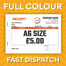 A6 PERSONALISED DUPLICATE RECEIPT BOOK - NCR PRINT - PERSONALISED INVOICE BOOK