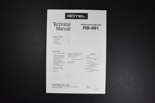 Rotel 991 stereo power - rotel, rb-991