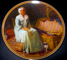 REMINISCING IN THE QUIET NORMAN ROCKWELL Boxed Plate REDISCOVERED WOMEN KNOWLES