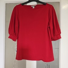 Ladies Red Short Sleeved Slash