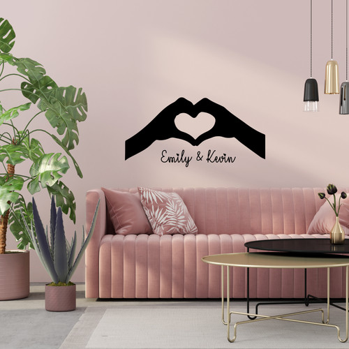 Love heart hands wall sticker - love,