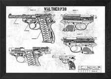 Walther p38 framed wall - walther,