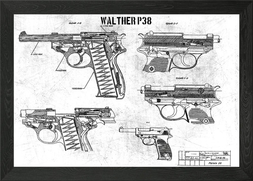 Walther p38 framed wall art - p38,