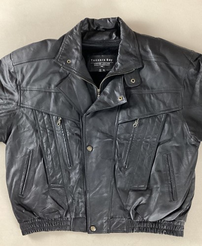 Vintage leather bomber jacket - leather,