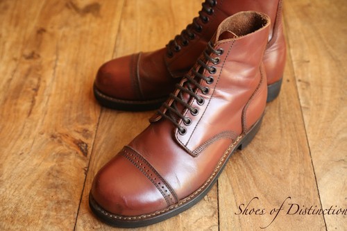 Army boot brown brogue - army,