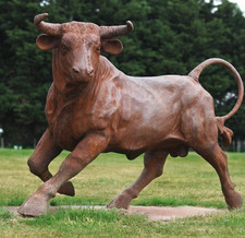 Large Rustic Iron Bull Garden