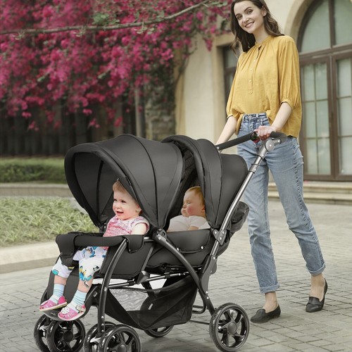 Double seat baby stroller - double,