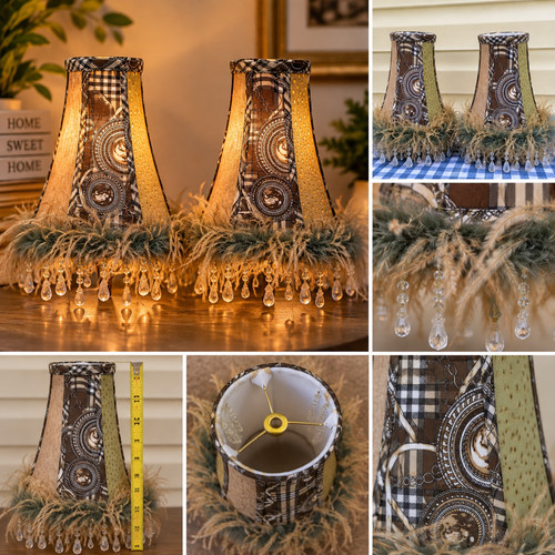 Set eclectic feather lamp - set,