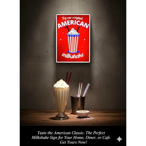 American milkshake retro led - american,