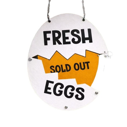 Fresh eggs wooden sign hanging - wooden,