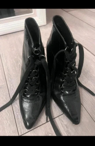 Zara black patent - black, pointed