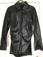 Zara soft black fitted faux leather shirt UK 10 M