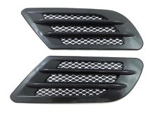 Black Car Bonnet Air Flow Intake Side Fender Vent Moulding Trim Decals Stick On
