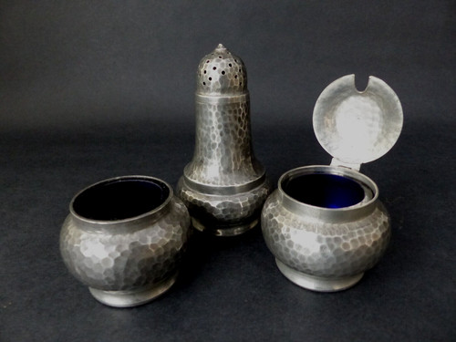 Civic hammered pewter cruet - hammered,