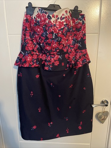 Sophie grey navy floral - navy, pencil