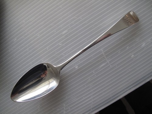 Silver serving spoon - ,
