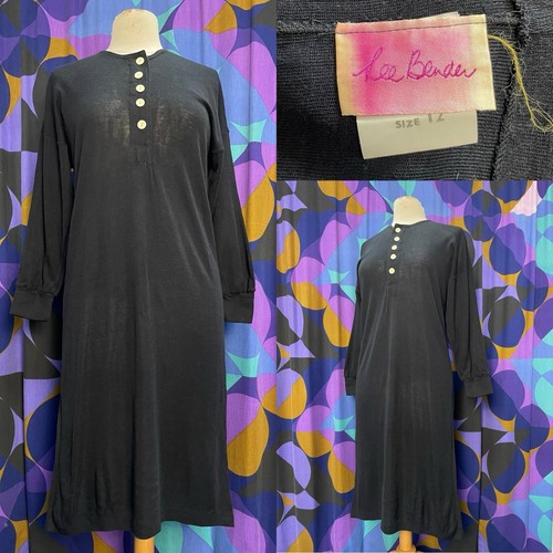 Vintage 80s black jersey long - vintage,