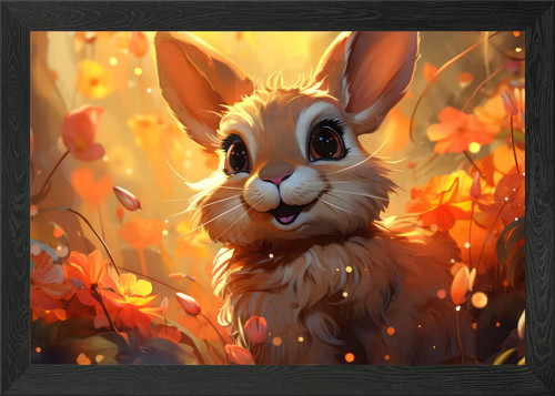 Rabbit framed wall art poster - art,