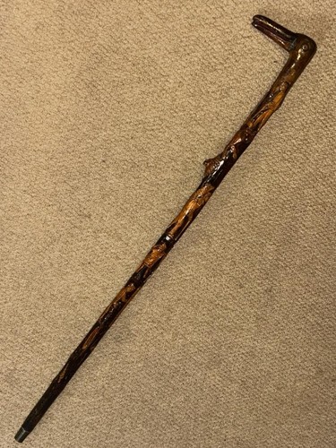 Antique rustic walking stick - antique,