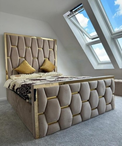 High headboard bed ottoman - high, gas