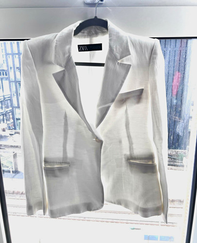 Zara women white silk suit - zara,