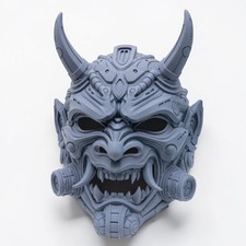 Cyber Oni Mask 3D Printed Full
