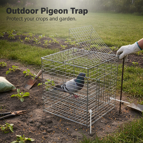 Metal pigeon capture cage - capture,
