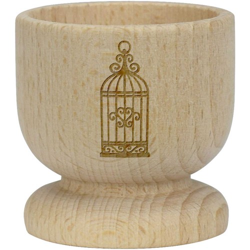 Ornate birdcage wooden egg - birdcage',