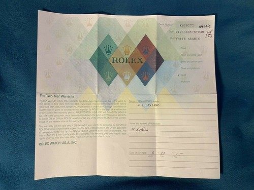 Rolex certificate guarantee - rolex,