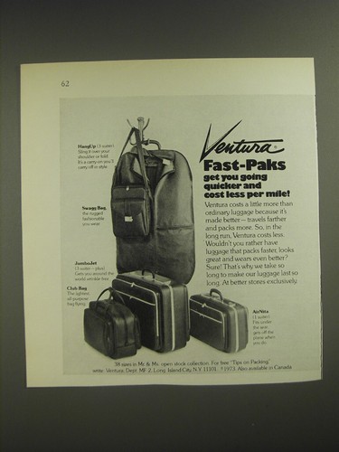 1974 ventura luggage - ventura, ad