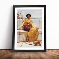 Idleness By John William Godward Framed Canvas Wall Art Print Poster Picture
