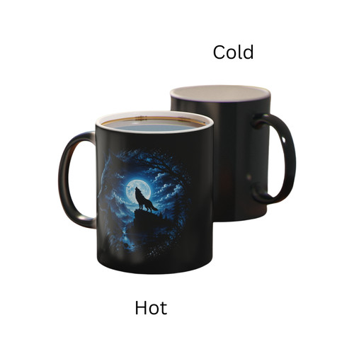 Colour changing wolf magic - colour, mug
