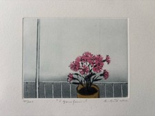 ANNAPIA ANTONINI b1942 Limited Edition ETCHING "Pink Flowers" 131/200
