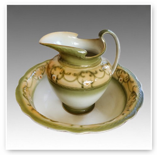 Antique wash bowl - wash, set